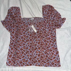 Floral Puff Sleeve Top